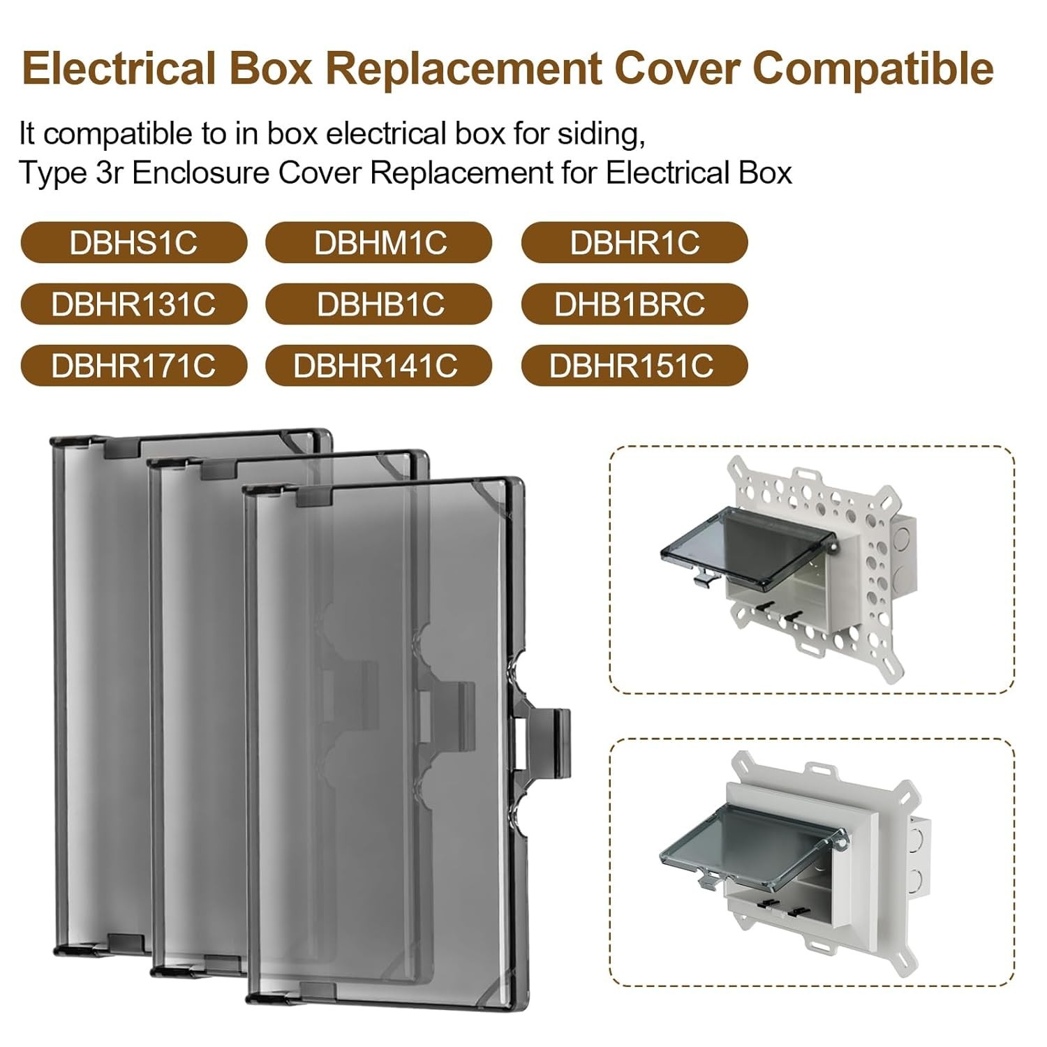 DBHC-1 Type 3r Enclosure Cover fit Horizontal Outdoor Outlet Cover Wet Locations