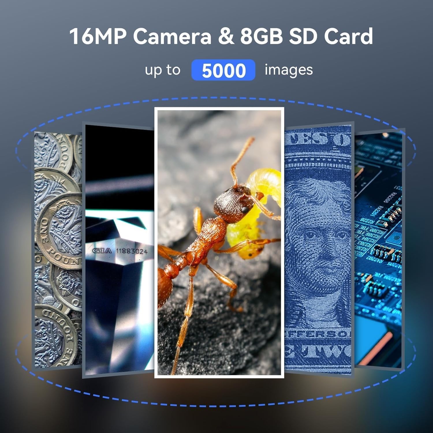 P10 Microscope for Adults Kids, Portable 100X Illuminated Jewelers Loupe, Han...