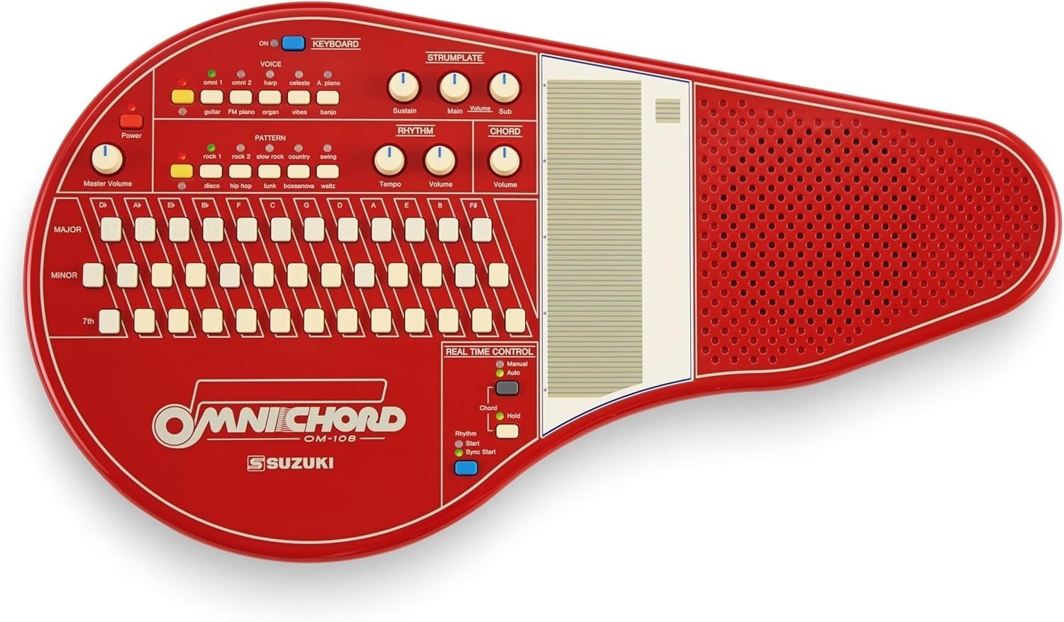 Suzuki OM-108 Limited Color Red 1000 Units Omnichord Electronic Bass Chord NEW