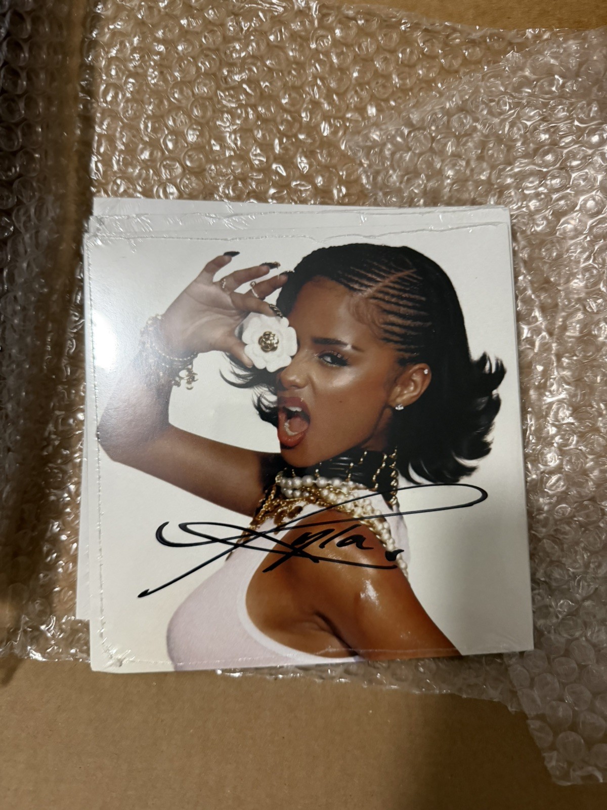 Tyla CHANEL Signed 7" Color Limited Vinyl Clear & Silver Wisps New Rare IN HAND