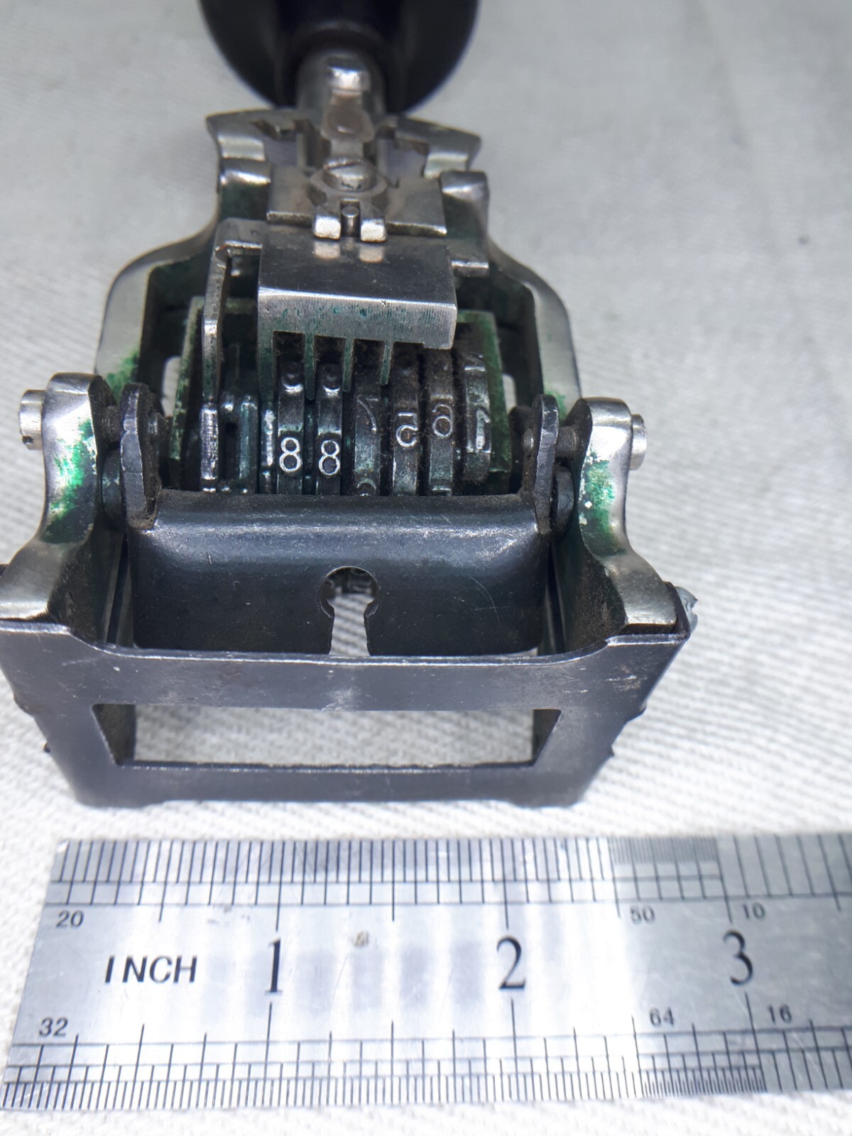 USSR Customs Date Stamp Automatic Numbering Machine, 6 Wheels/Digits