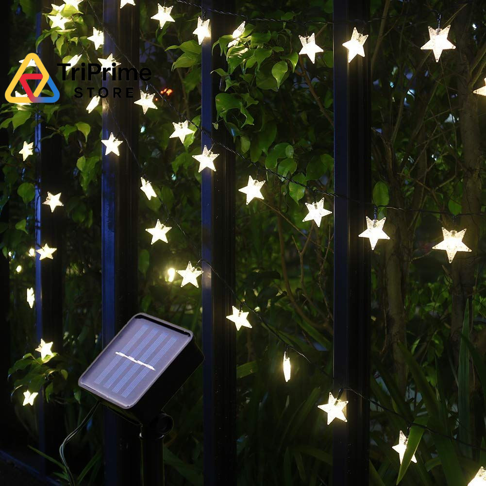 Xingpold Solar String Lights Outdoor Waterproof, 23ft 50LED Star Warm White