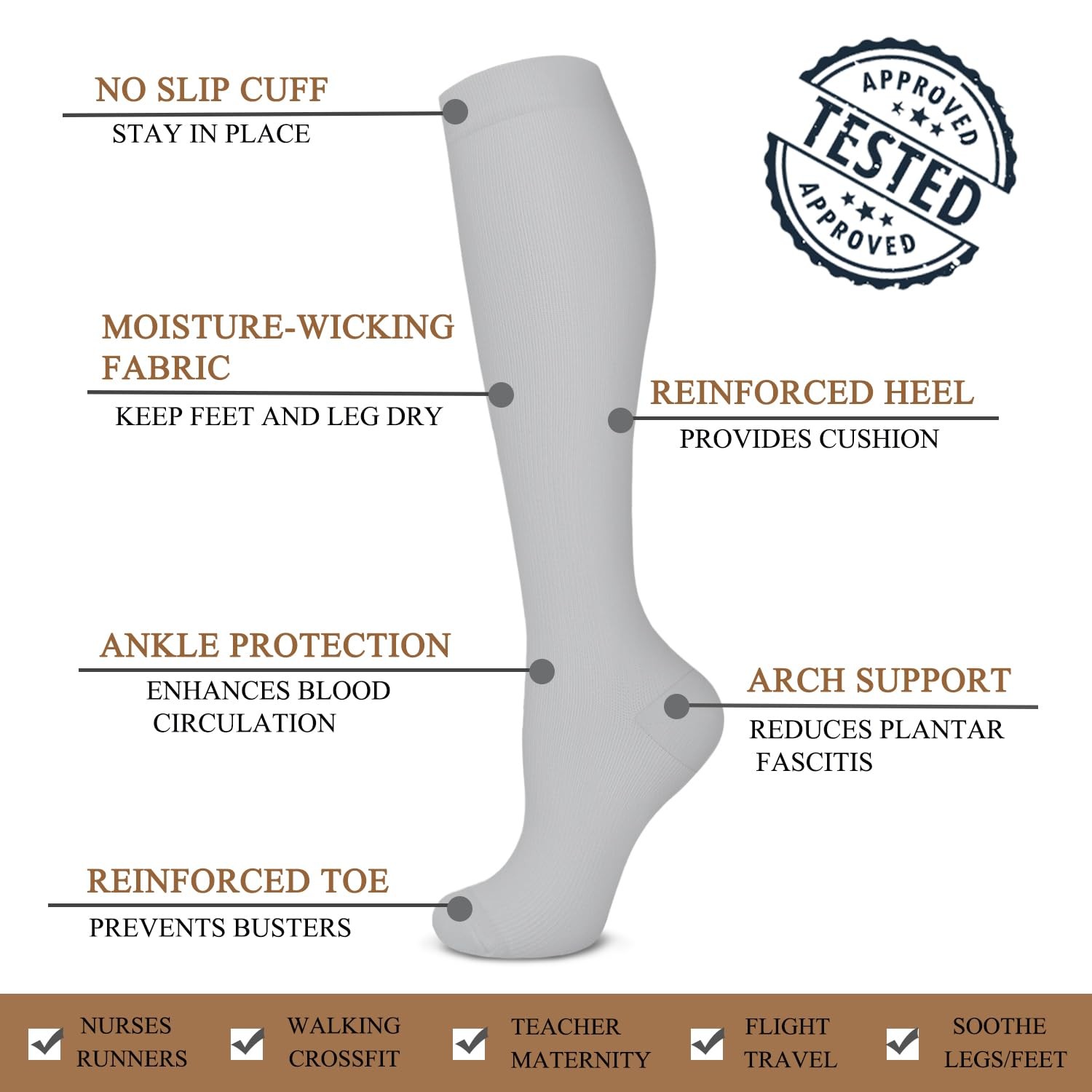 Compression Socks for Women and Small-Medium, A2 - 06 Black/Gray/Purple/Blue