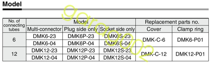 SMC DMK12P-23 Multi-Connector with One-touch Fittings Plug Side