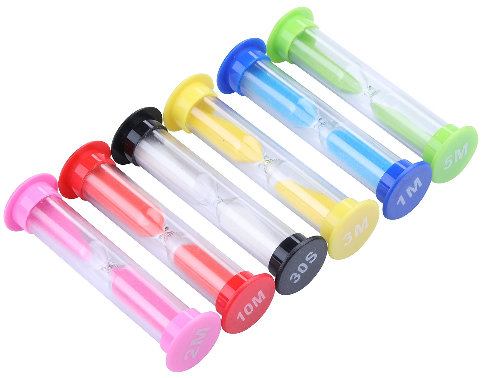 Plastic Sand Timer Sandglass Hourglass Sand Clock Timer 30 sec, 1 min, 2 mins