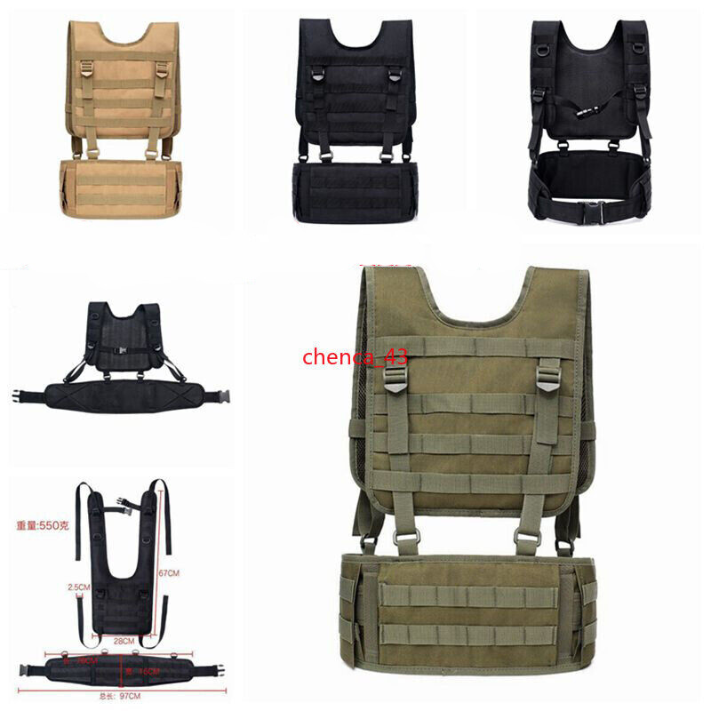 1PC New Tactical H-Harness Waist Belt Suspenders Hunting Battle Vest Chest Rig