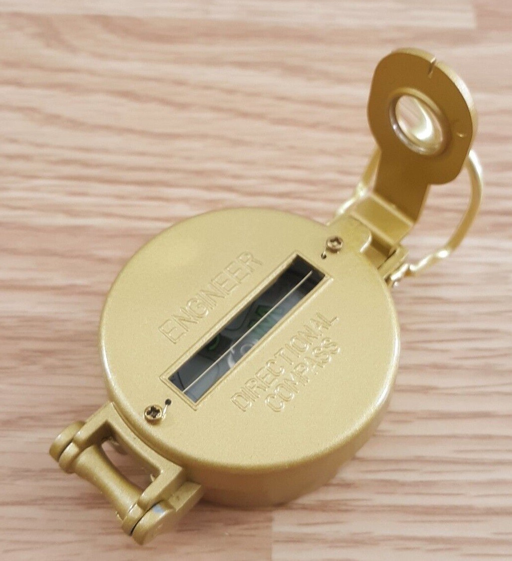 EXPLORER ENGINEER DIRECTIONAL COMPASS LOCKING LID LIQUID-FILLED W/MAGNIFIER