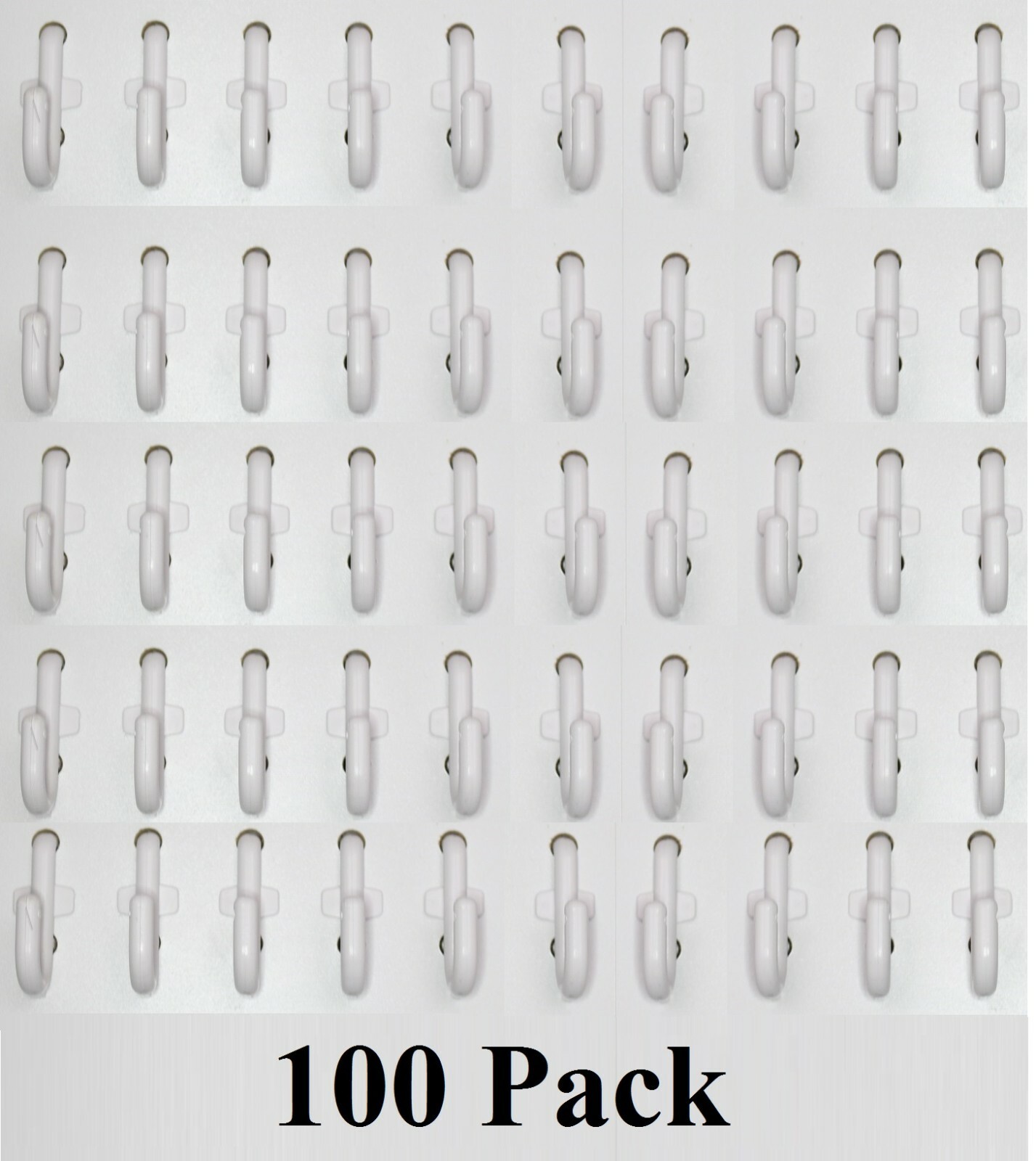 Plastic White J Hook Peg Board Hook Kit Garage 100 pieces PEGBOARD NOT INCLUDED