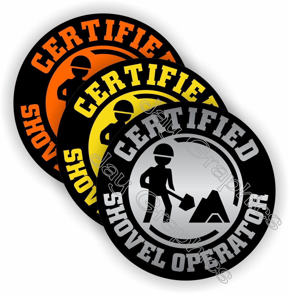 Certified Shovel Operator Funny Hard Hat Stickers [] Construction Laborer Decals