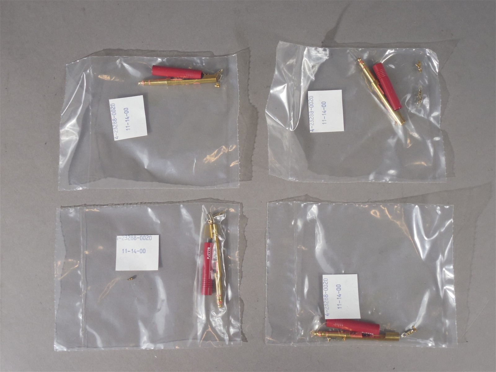 NOS - LOT of (4) ADC Plug Phone Jack PJ777R RED