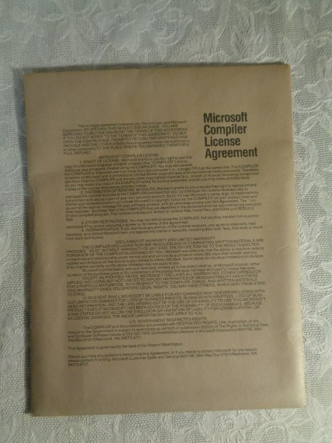 Vintage Software Microsoft Quick Basic 4.0 - 5.25 Disk - Untested