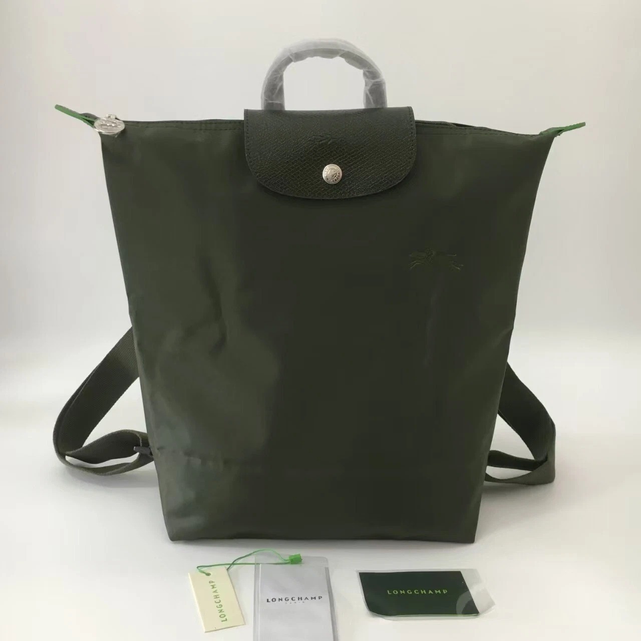 LONGCHAMP Le Pliage Green M Backpack Forest - Canvas New outlet