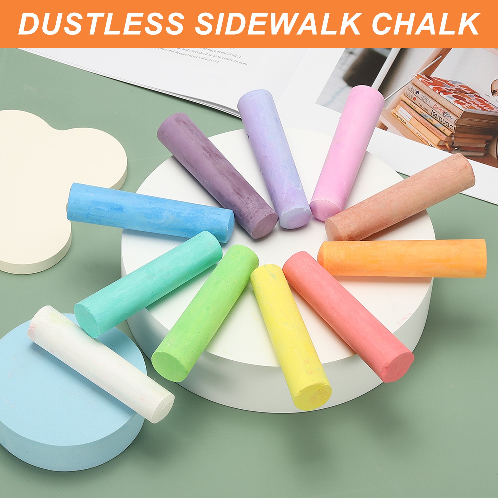 10 sidewalk chalk, large solid, outdoor