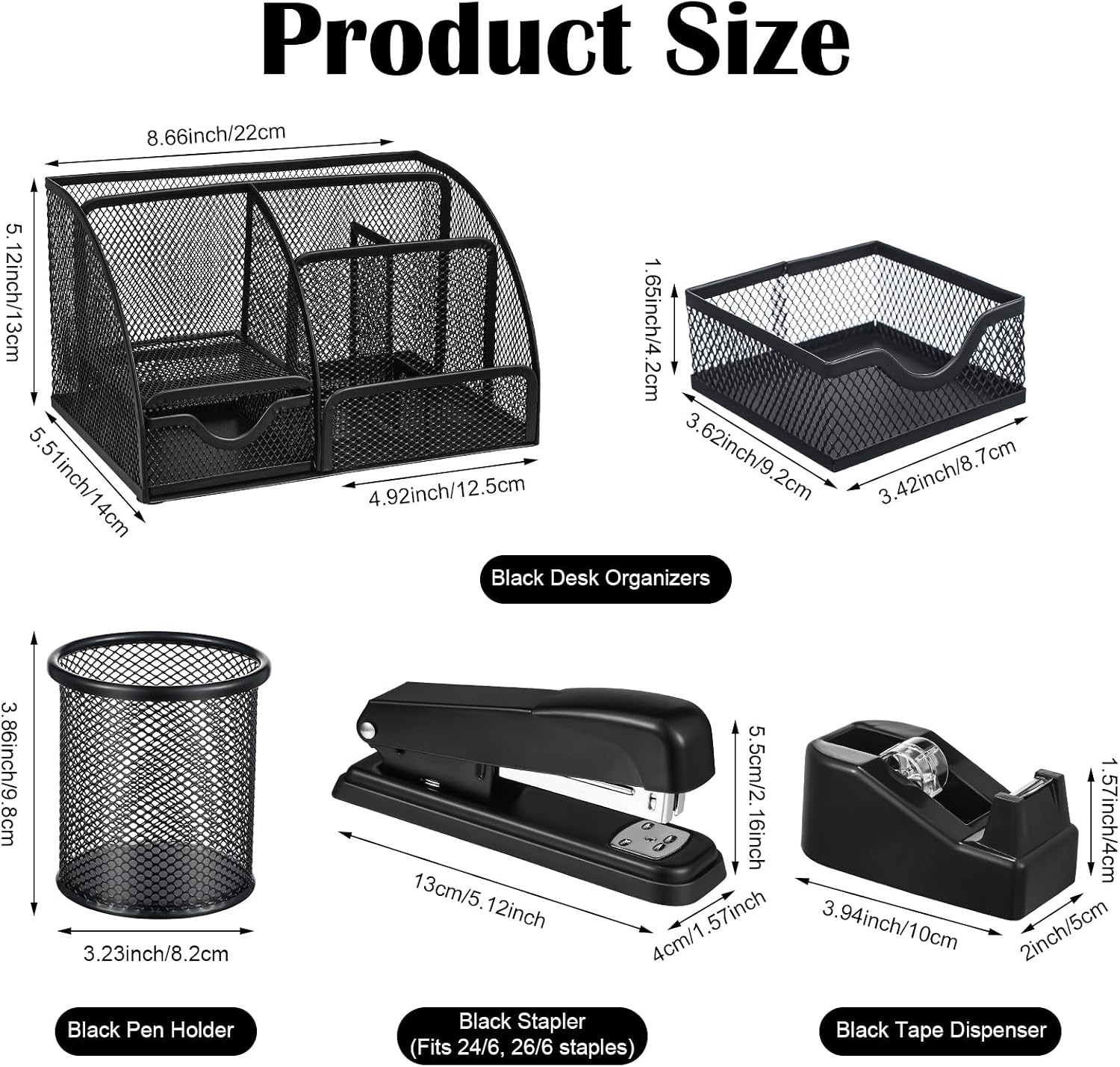 7-Compartment Mesh Desk Organizer & Accessories Kit - Stylish & Functional