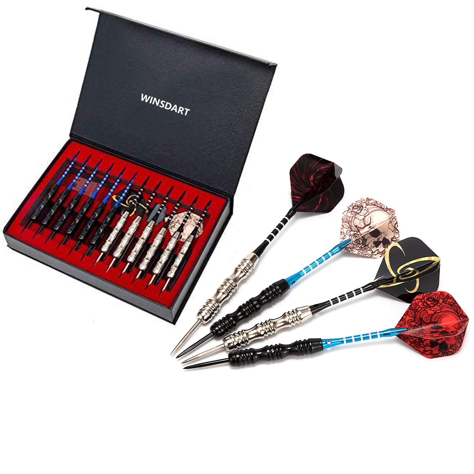 WINSDART Darts Metal Tip Set Metal Tipped Darts Steel Tip Darts 12pcs 22g | D...