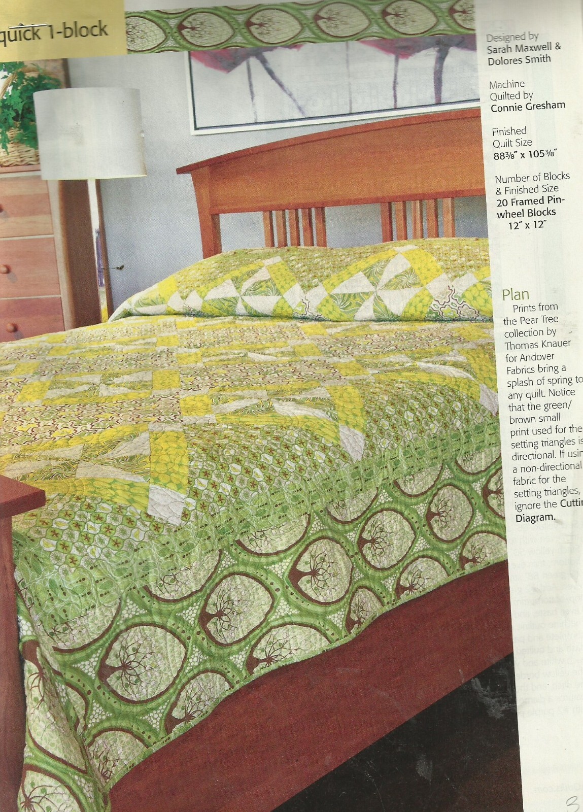 B0639 LEMON AND LIME QUILT PATTERN/INSTRUCTIONS