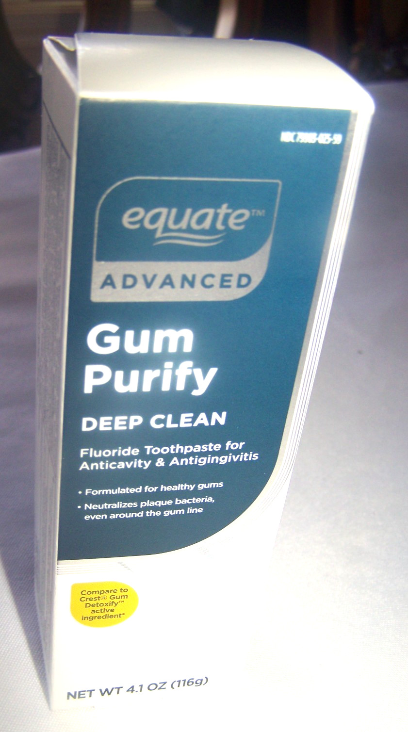 Equate Deep Clean Gum Purify Toothpaste with Fluoride, 4.1 oz (116g)