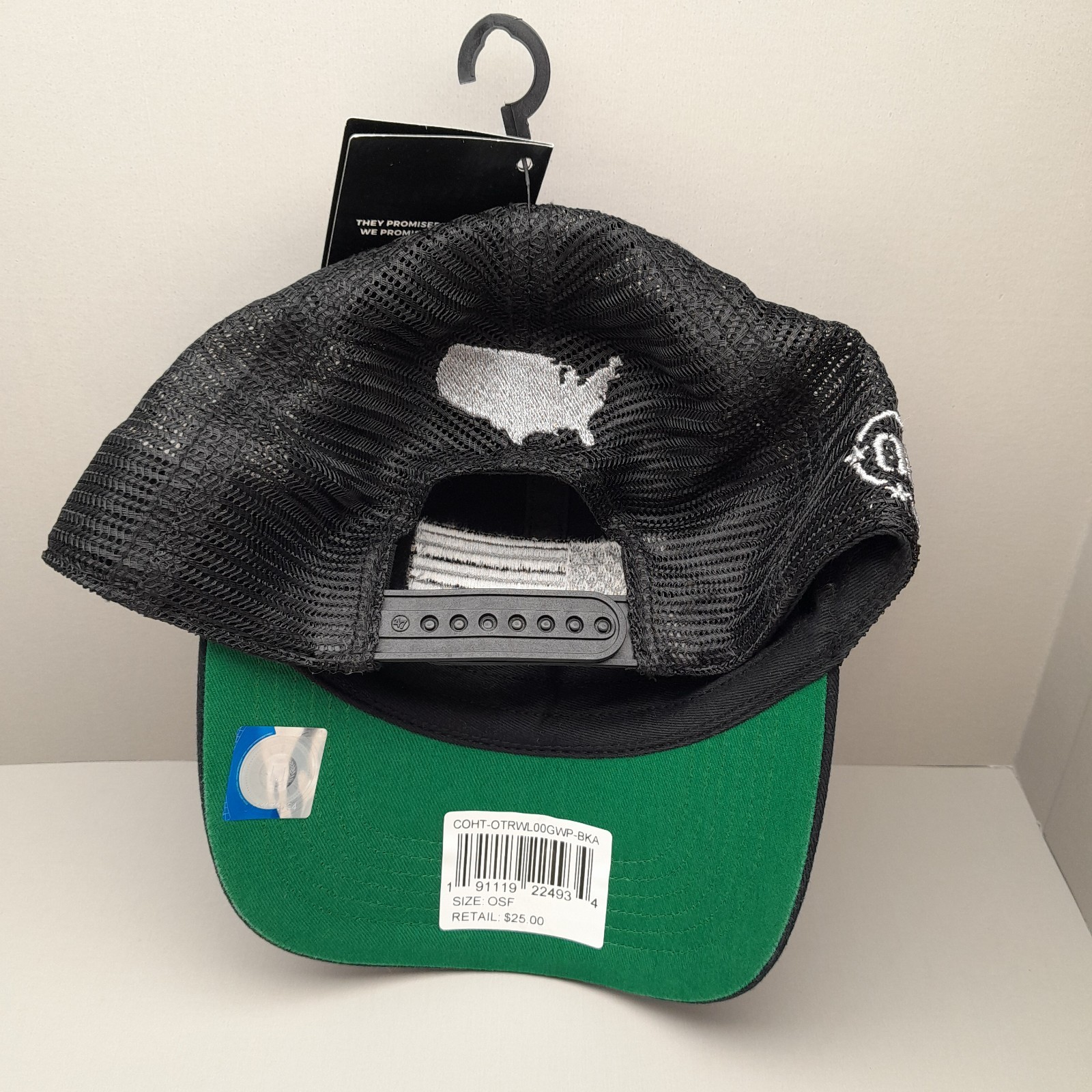 Operation Hat Trick OHT ‘47 Clean Up Hat USA Flag Black Mesh Adjustable Cap NWT
