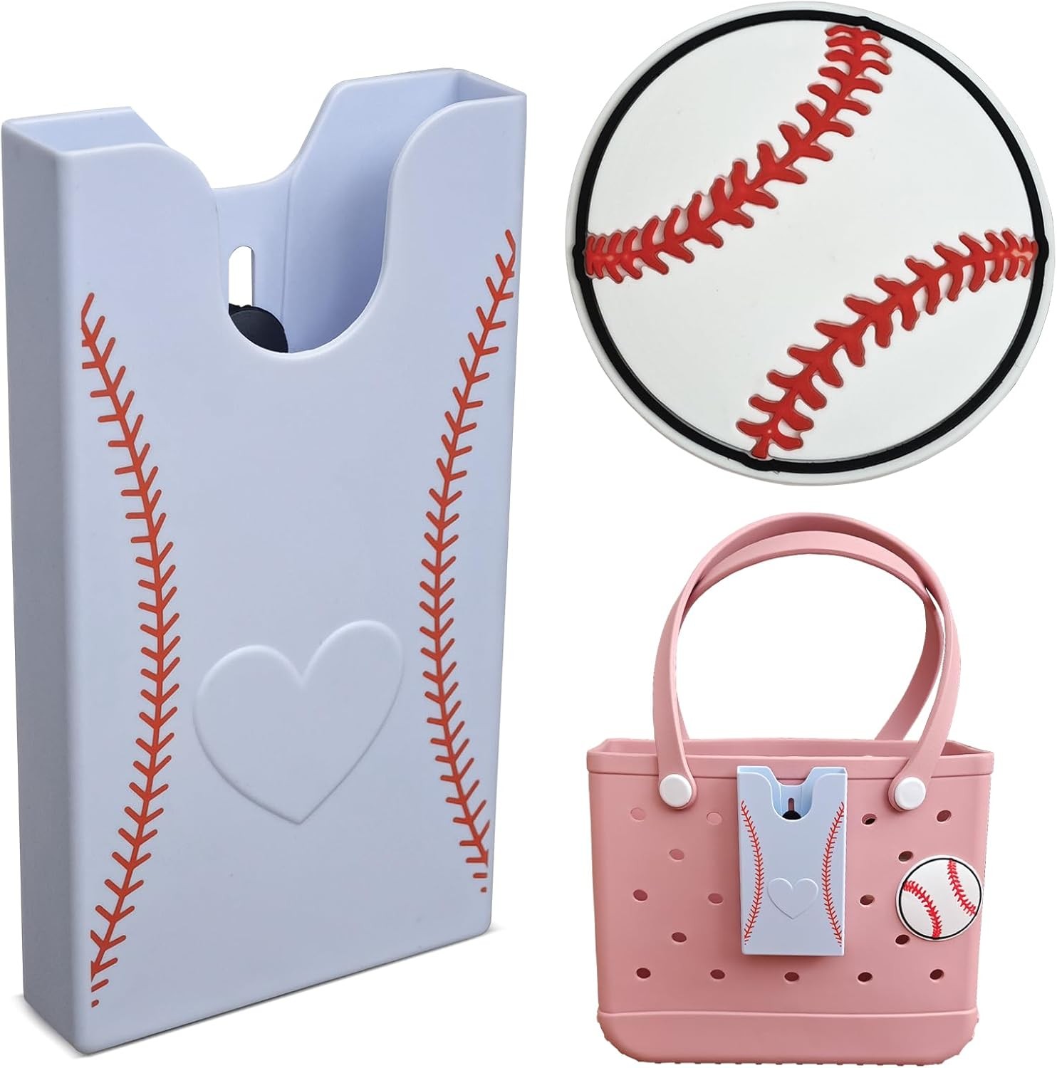 Baseball Theme Phone Holder for Bogg Bag/Simply Southern With 1