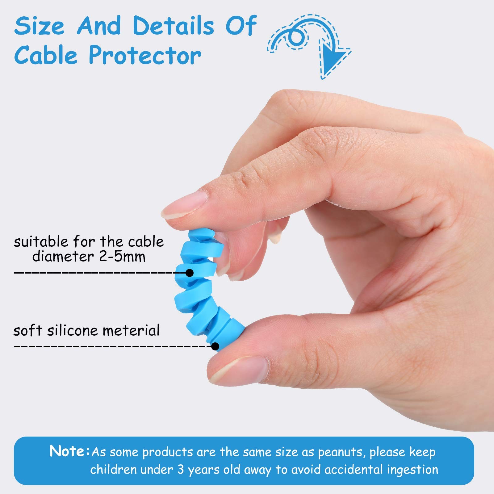 Flutesan 40PCS Cartoon USB Cable Protectors Set