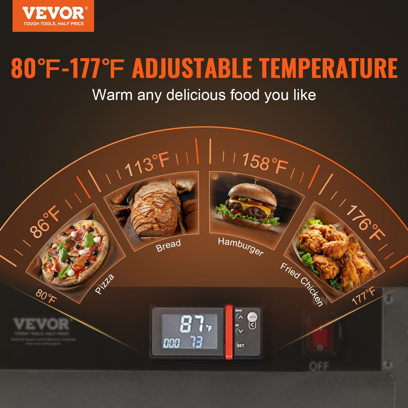 Hot Box Food Warmer, 5-Tier Concession Warmer with Water Tray, Restaurant