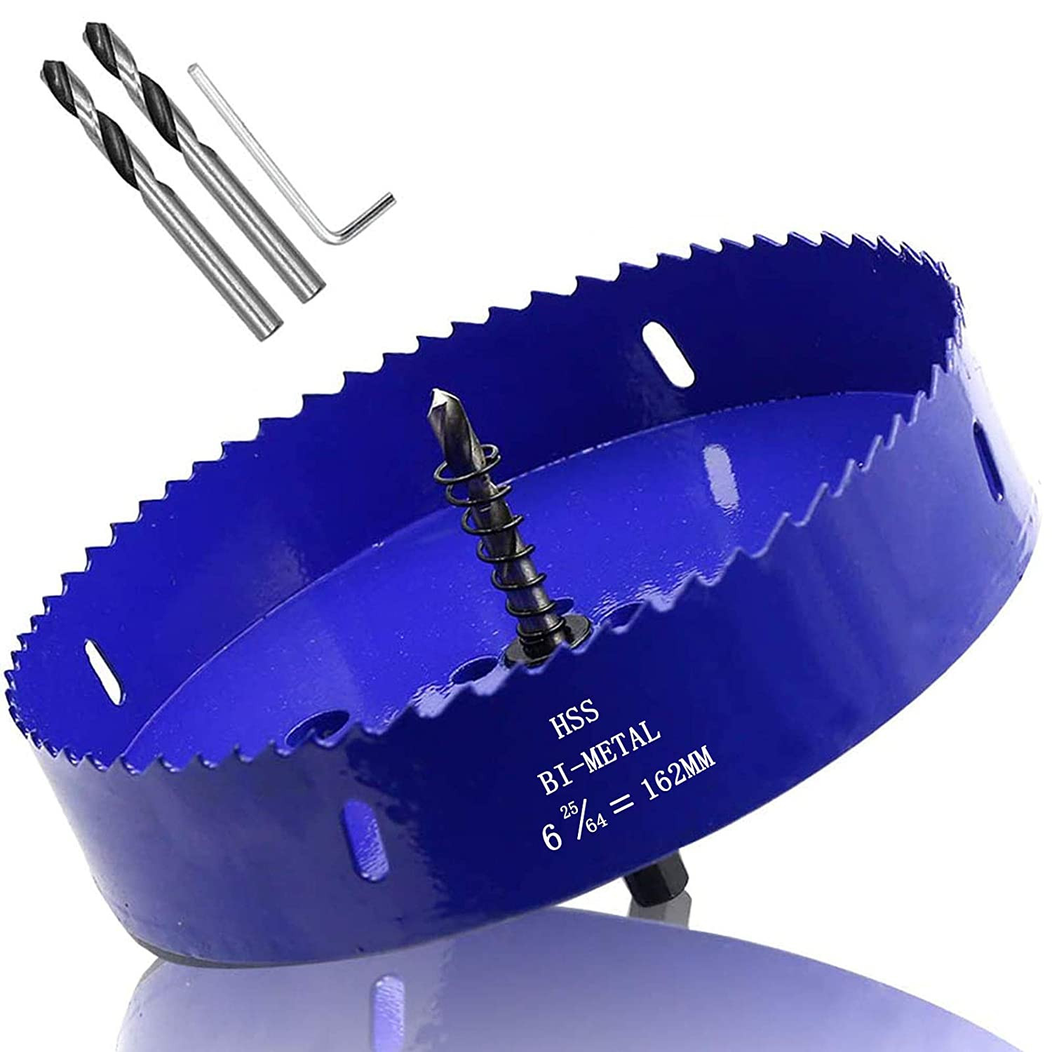 6 3/8 Inch 162Mm Hole Saw, 1 1/4 Inch Cutting Depth HSS Bi-Metal Hole Cutter wit