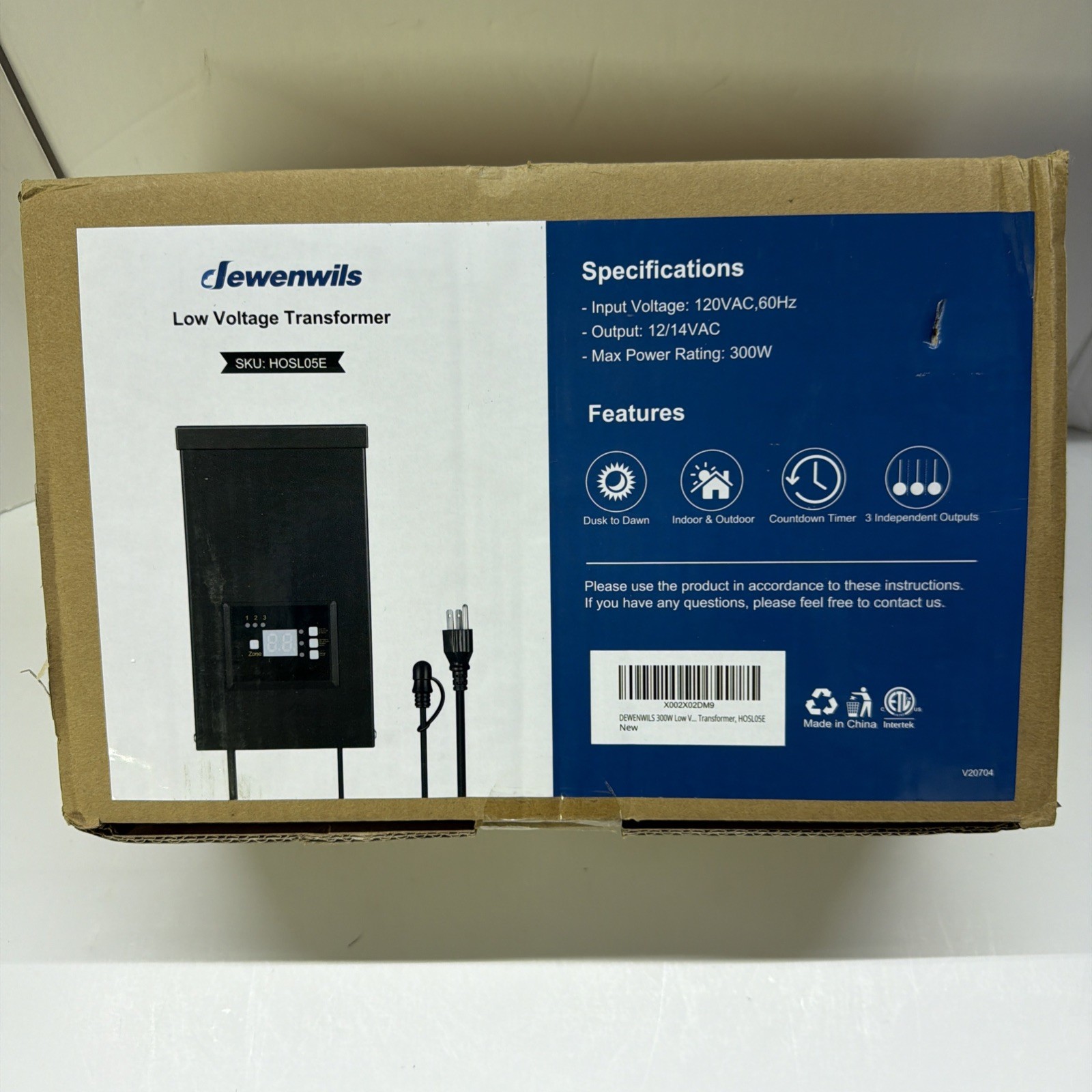 DEWENWILS 300W Smart Low Voltage Transformer WiFi 3 Zones, 120V AC to 12V/14V AC