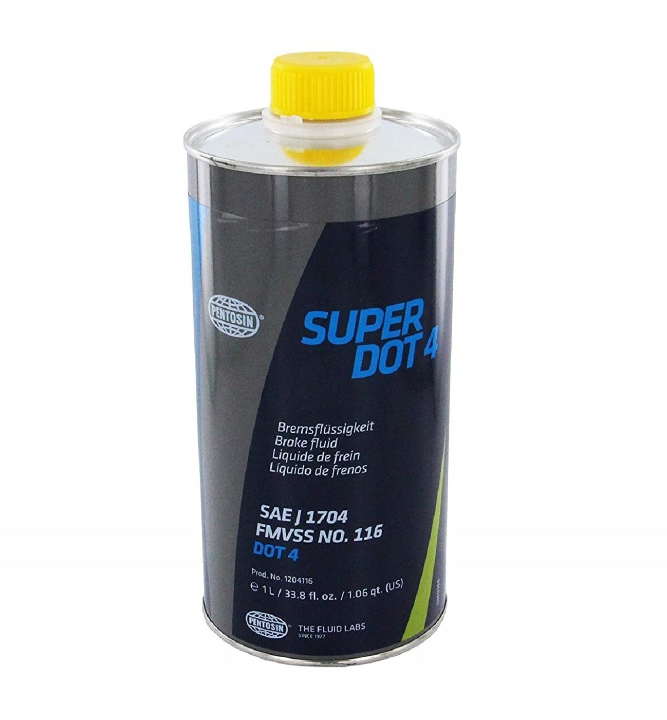 Pentosin 1204116 Corrosion Resistant Super Dot 4 Brake Fluid, 1 1 L, Silver