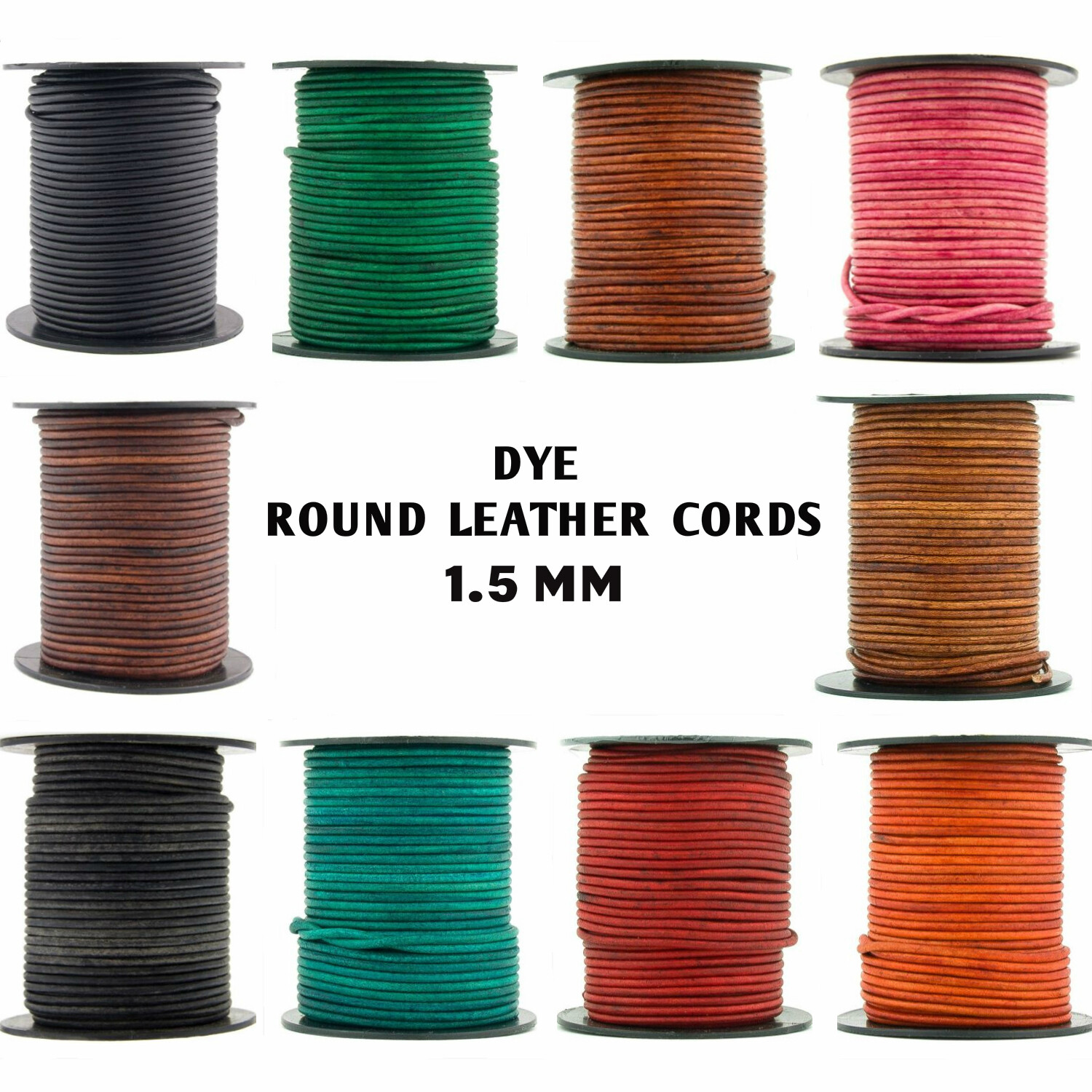 Xsotica® Dye Shades Round Leather Cord 1.5mm