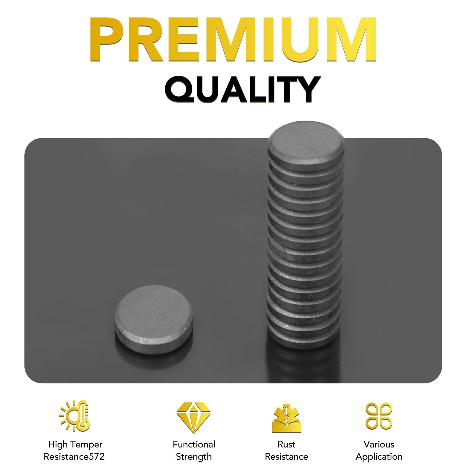 Heavy-Duty 70Pcs Adhesive Black Ceramic Round Magnets for Crafts & Organization