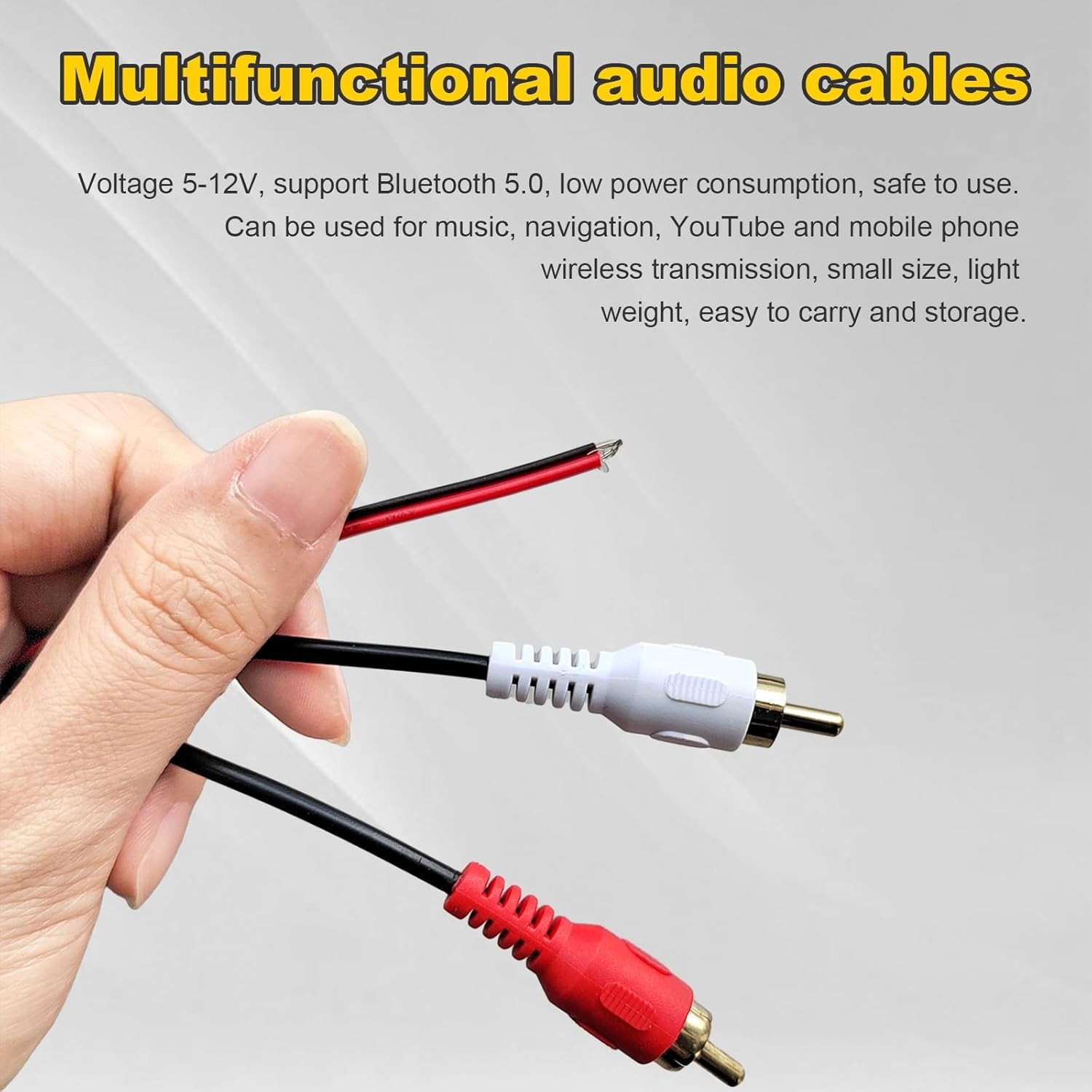Car Wireless Bluetooth Cable Adapter, Universal Automotive Black