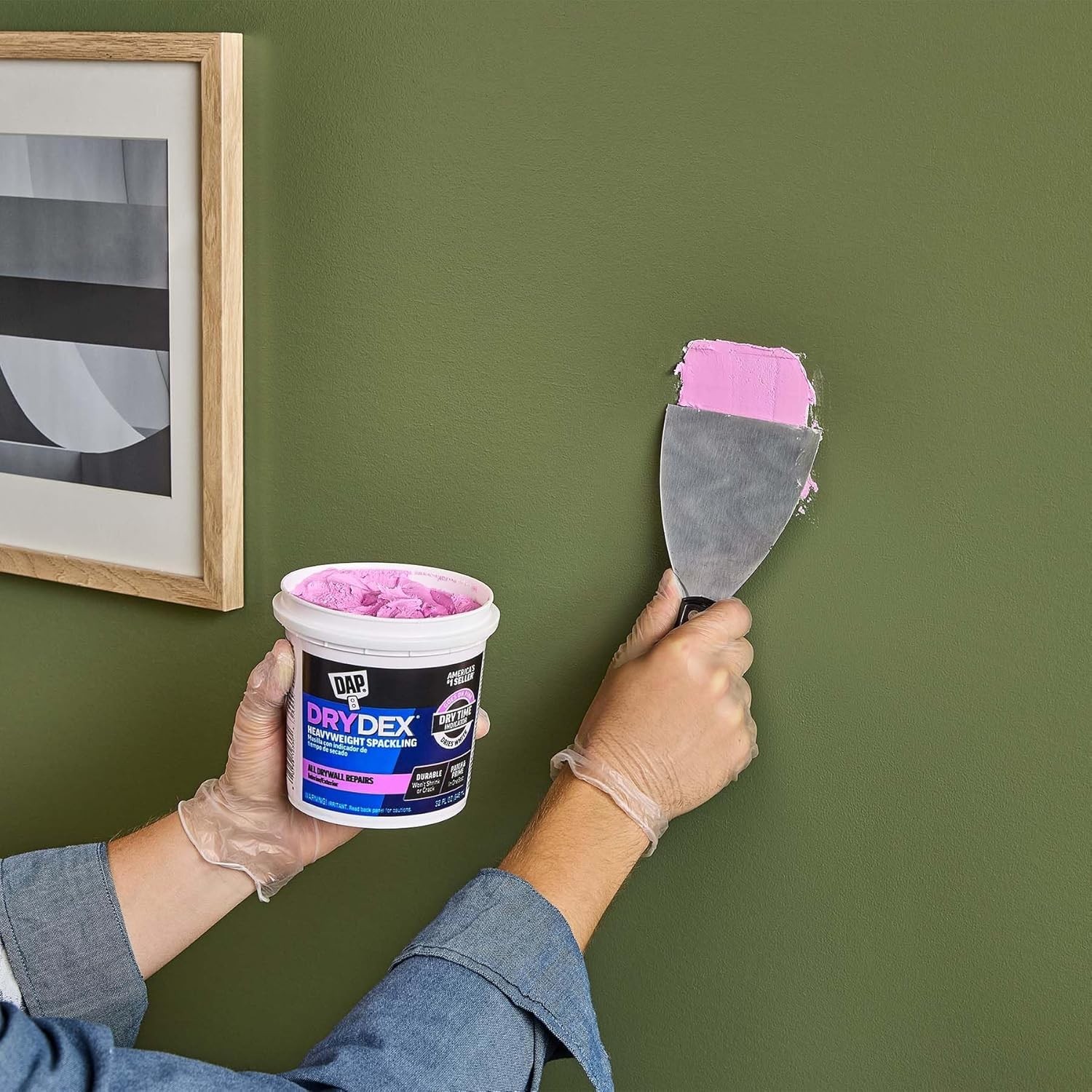 1 Qt DryDex Spackling Paste - Quick-Drying, No Priming for Interior/Exterior Use