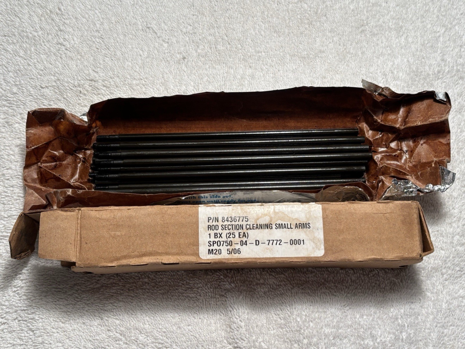 US MILITARY SMALL ARMS CLEANING ROD SECTIONS (25 EA) P/N 8436775 CAGE 3D540