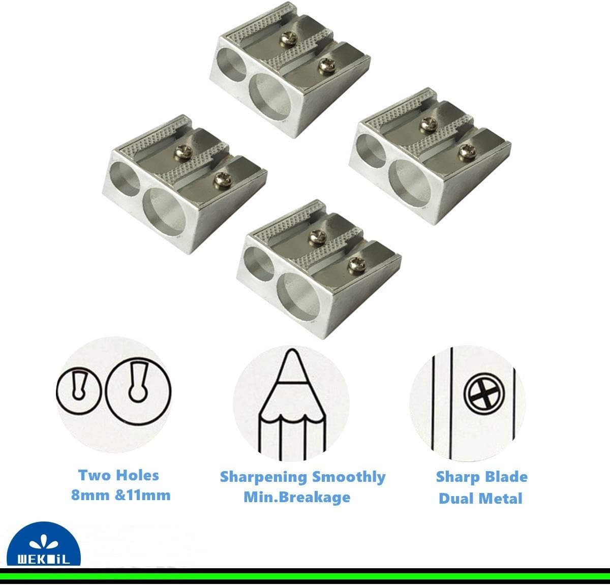 Metal Pencil Sharpener,4PCS Pencil Sharpener Handheld, Pencil Sharpener Manual,