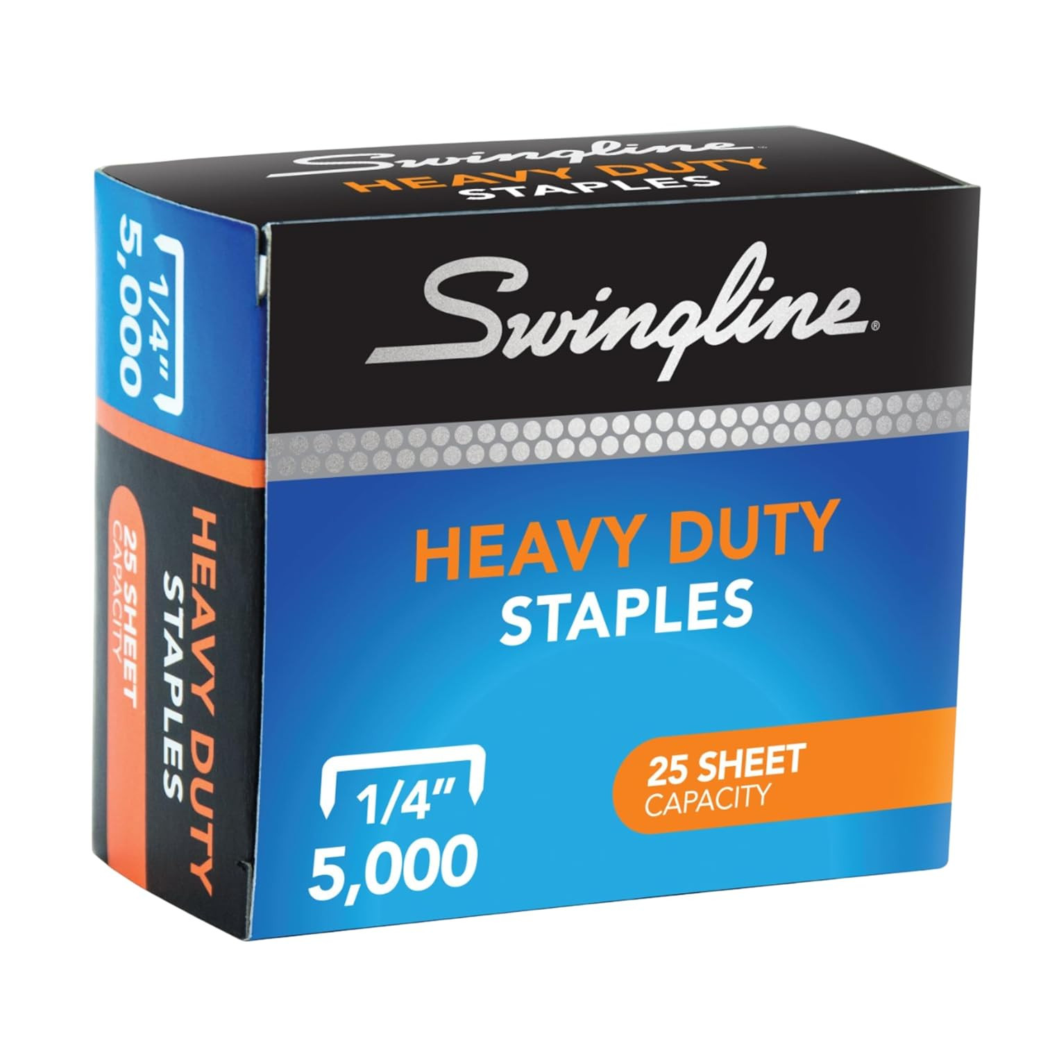 Staples, Heavy Duty, 1/4" Length, 25 Sheet Capacity, 100/Strip, 5000/Box, 1 Pack