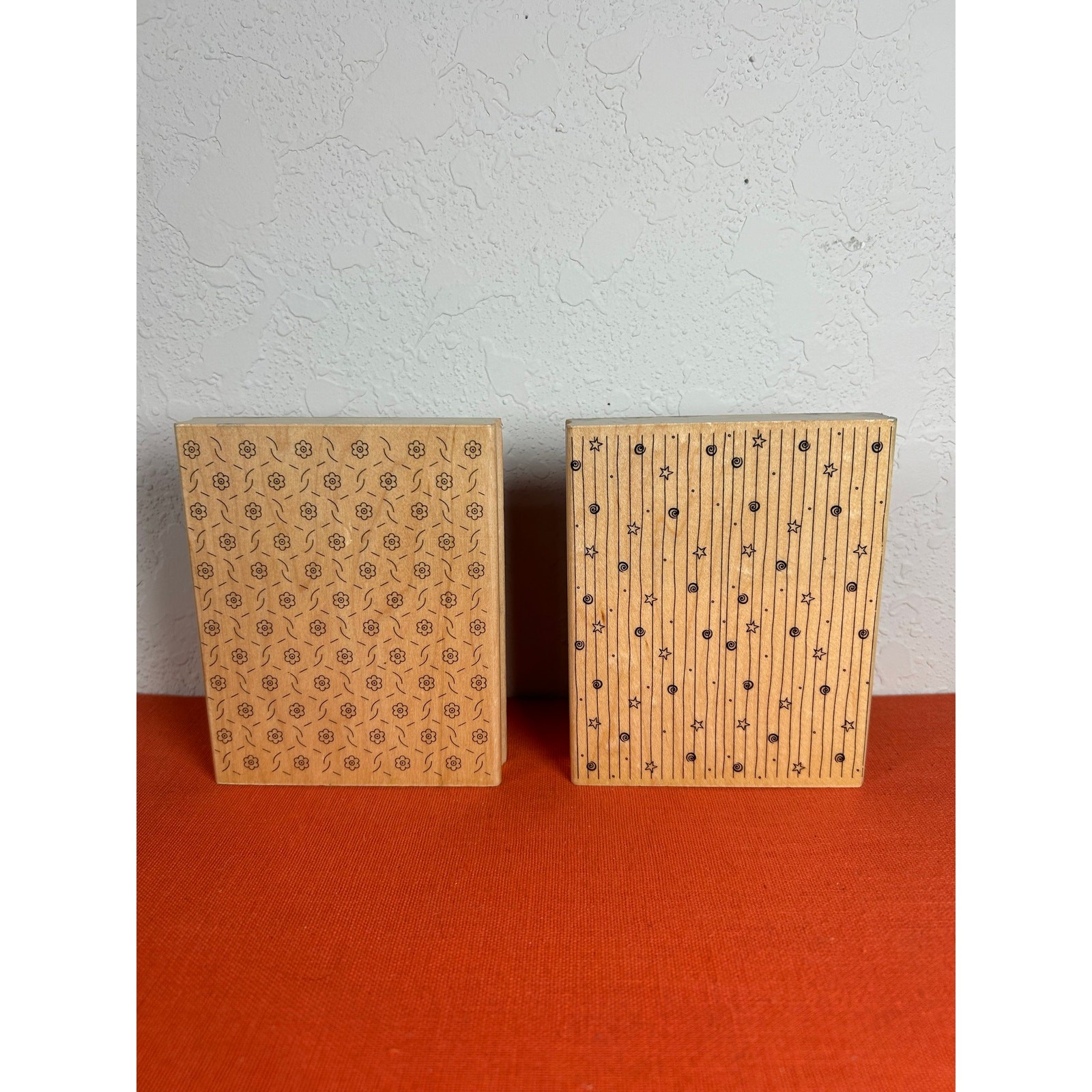 Vtg Rubber Stamps Hero Arts Sparkle & Dainty Flower Background Set of 2 Preowned
