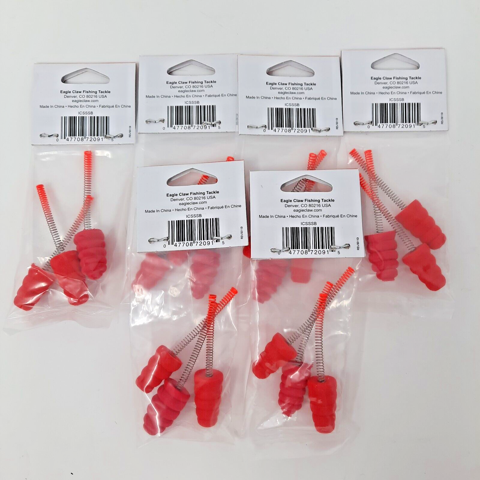 6 Packs Eagle Claw Slab Stopper Spring Bobbers 3-Count Package ICSSSB New Sealed