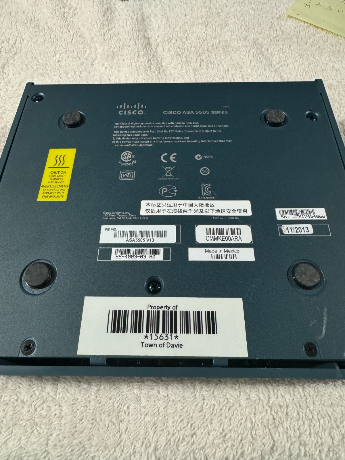 Cisco ASA 5505 Adaptive Security Appliance V13