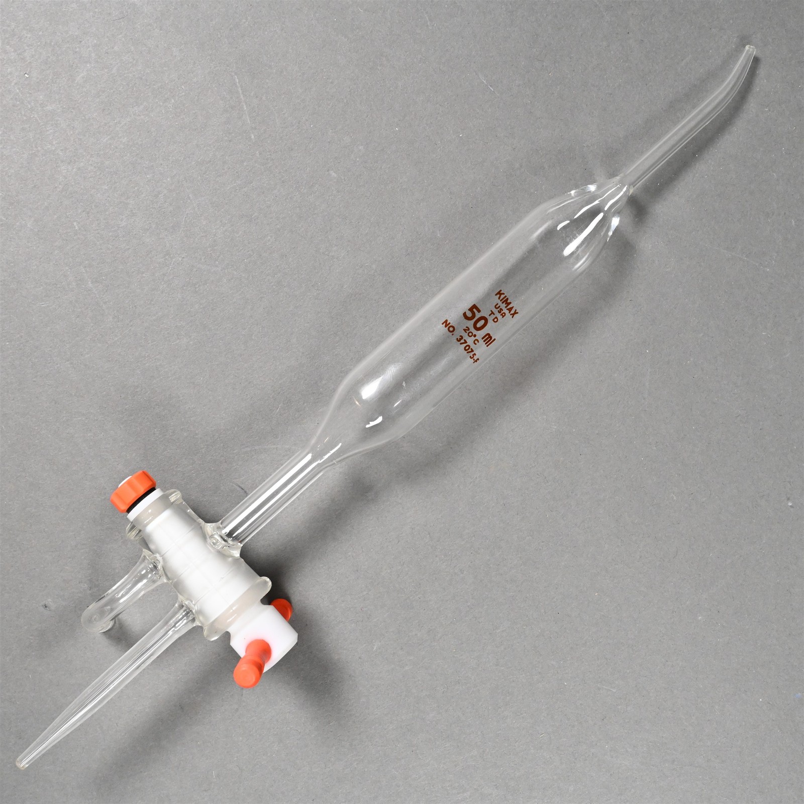 Kimax 50ml No. 37075-F w/ Stopcock PTFE - Laboratory Glass TD