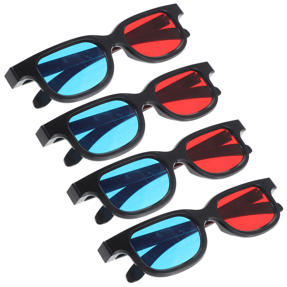4pcs Game Glasses 3d Movie Glasses Red and Blue Glasses 3d Viewing Eye Wear