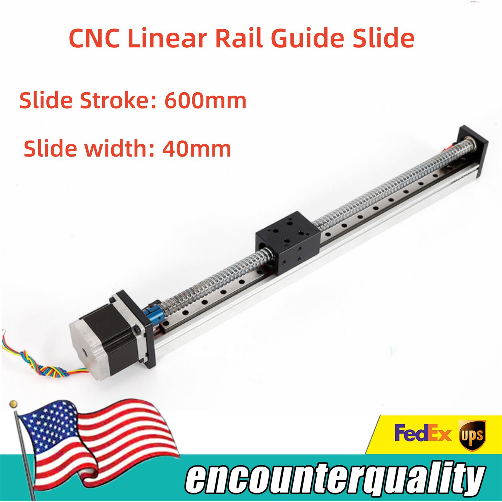 CNC Linear Actuator Nema23 Threaded Lead Motor 1605 Ball Screw 600mm Rail Guide