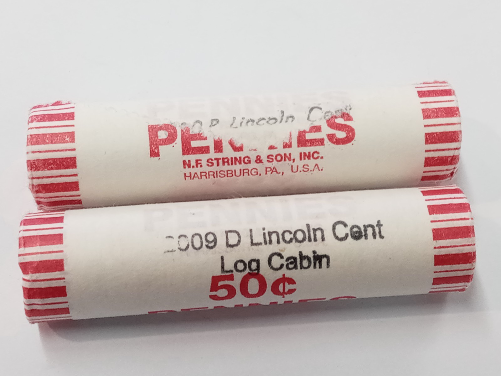 2009 D Lincoln Log Cabin Roll UNC with Bonus Shield Cent Roll (Date Unknown)
