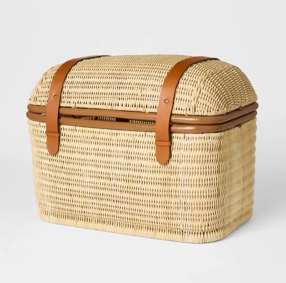 21" Woven Rattan Storage Trunk Brown - Threshold designed with Studio McGee