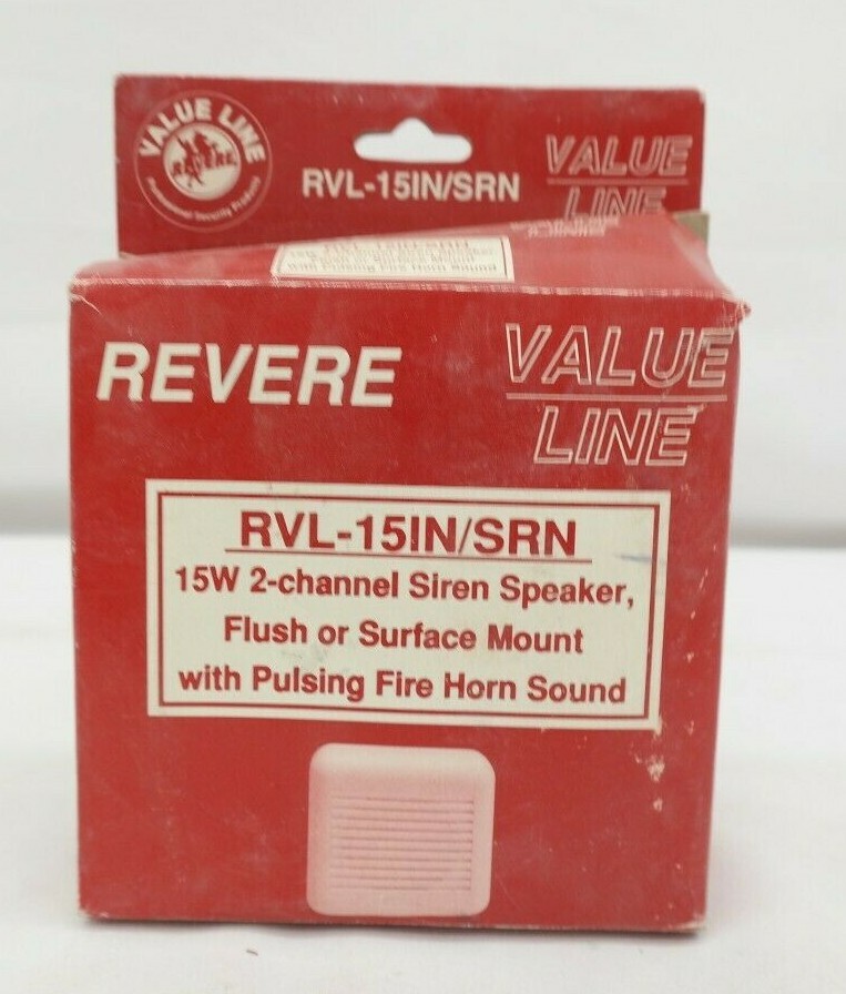 Revere RVL-15IN/SRN 15W 2 Channel Siren Speaker w/ Pulsing Fire Horn Sound NaS