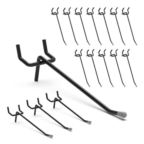 BFPeaky Black Pegboard Hooks 4 Inch, 50PC, Peg Board Hooks, Assorted Sizes