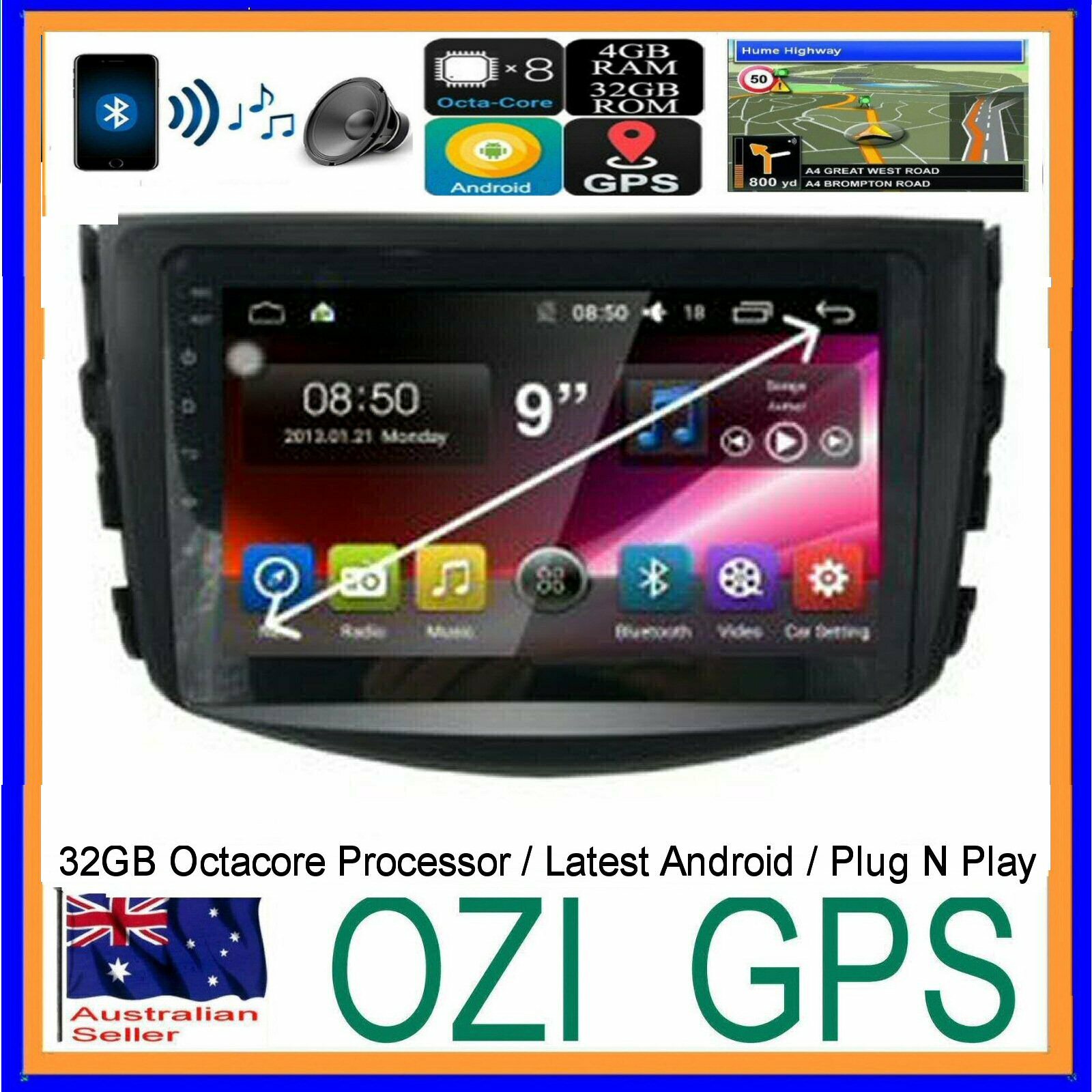 for TOYOTA RAV4 2006-12 GPS BLUETOOTH HEAD UNIT APPLE CARPLAY ANDROID AUTO +CAM