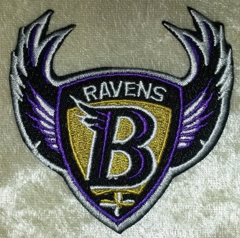 Baltimore Ravens "Wings" 3" Iron On Embroidered Patch ~USA Seller~