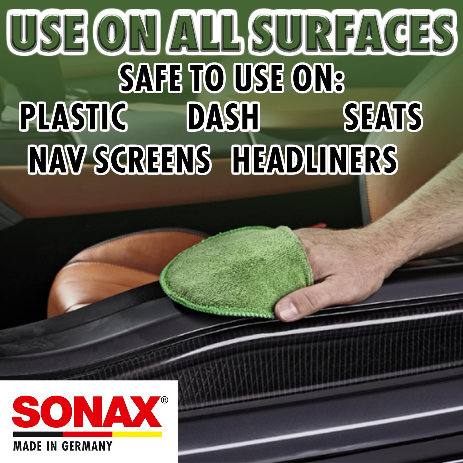 SONAX Care Pad for Plastics | Interior Trim & Dashboard Applicator | One