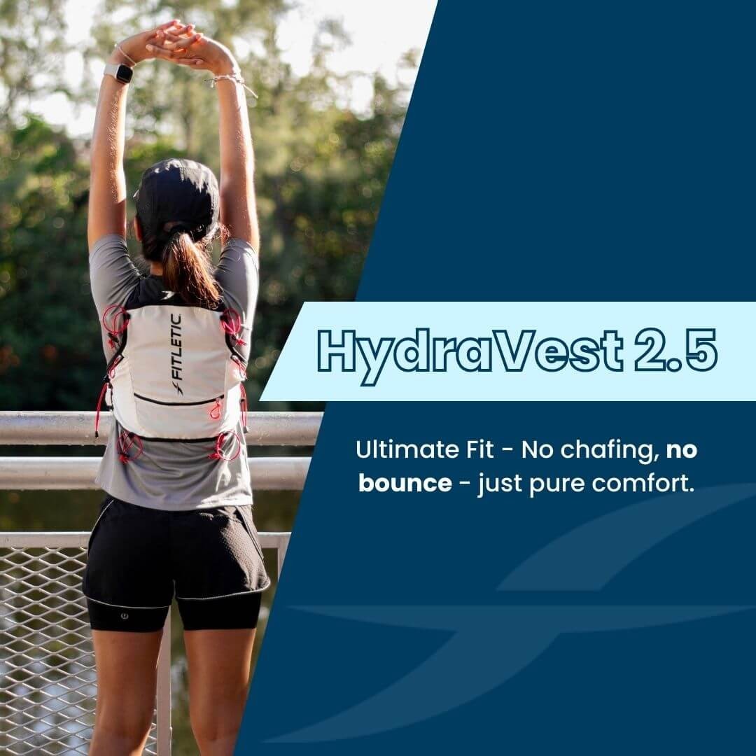 Fitletic Trail 2.5 HydraVest Running Hiking Hydration Vest w/ 2 Soft Flasks