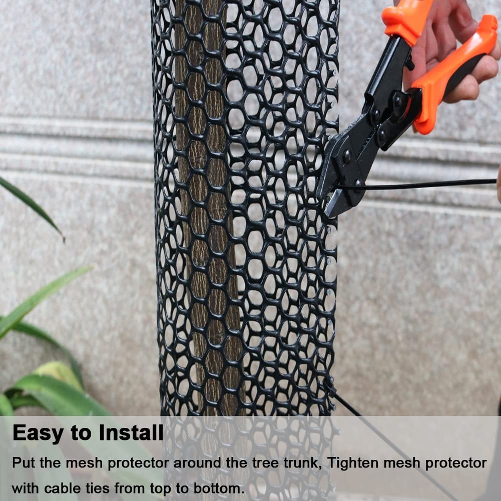 Mesh Tree Trunk Protectors 6 Pack 40 Inches Tree Bark Protector Guard w/ Zip